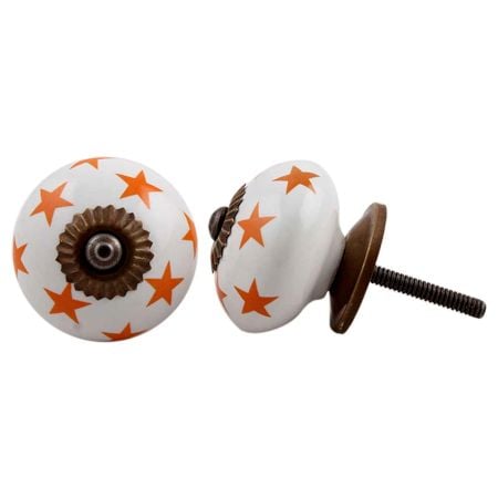 Orange Star Ceramic Knob